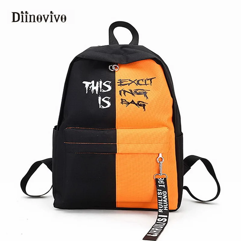 DIINOVIVO модный нейлоновый женский рюкзак, женский корейский стиль, рюкзаки для девочек-подростков, школьные сумки, дизайнерский ранец WHDV0393