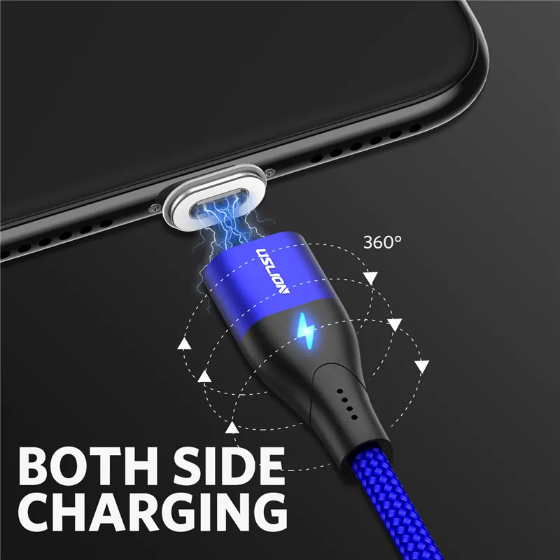Магнитный кабель USLION Micro USB Type C для iPhone Samsung Xiaomi 1м|Кабели мобильных телефонов| |