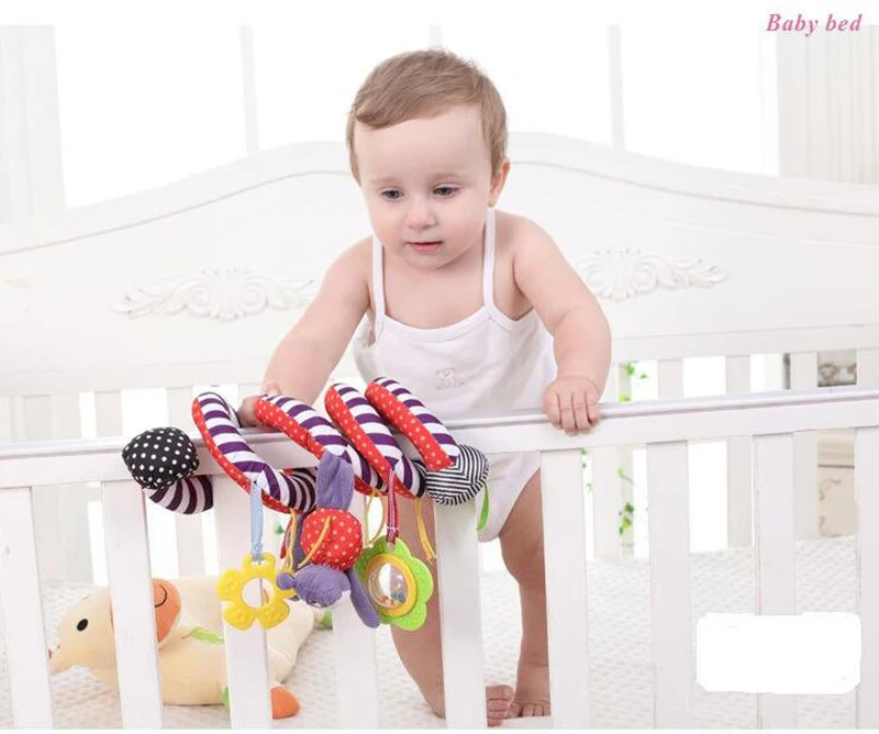 

Baby crib hanging toys baby stroller handing rattles baby bed around mobile short plush toys