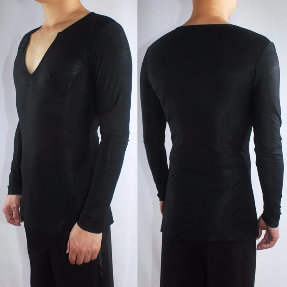 Новое поступление Мужская танцевальная рубашка для латиноамериканских танцев