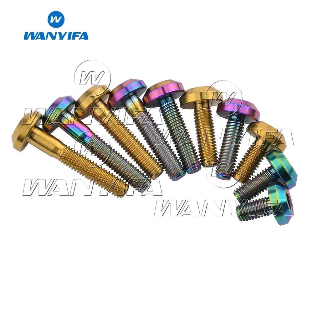 Титановый "Wanyifa" Болт M6 x 12, 15, 20, 25 30 35 мм с плоским верхом с большой головкой для велосипеда мотоцикла тормозной диск Винт