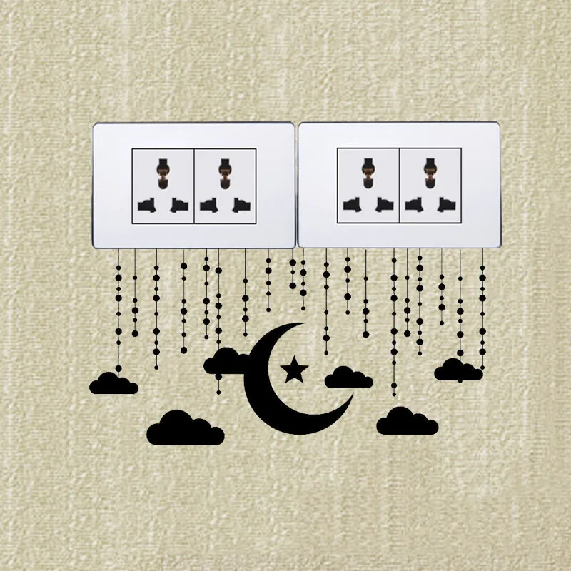 Ночное небо винил светильник Переключатель Наклейки Облака настенные наклейки с