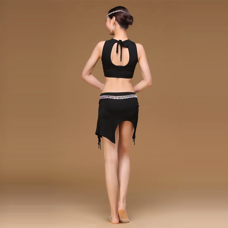 Костюм для танца живота топ + короткая юбка комплект из 2 предметов танцевальная