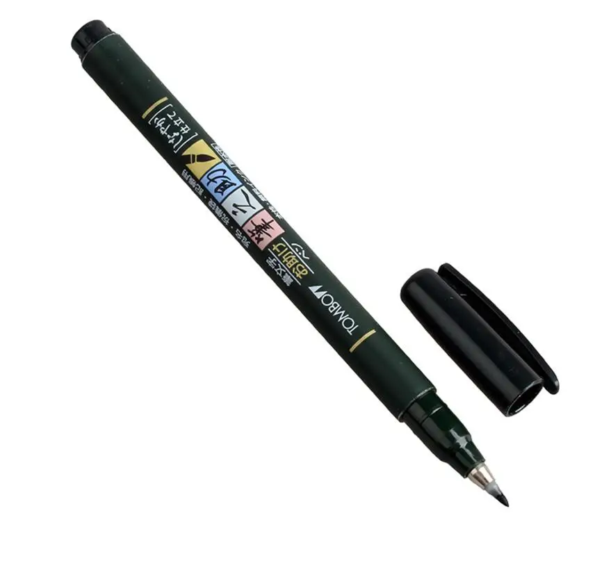 Tombow Fudenosuke Кисть ручка каллиграфия маркер ручка Scriptliner надписи мягкая ручка для рукописного ввода Япония