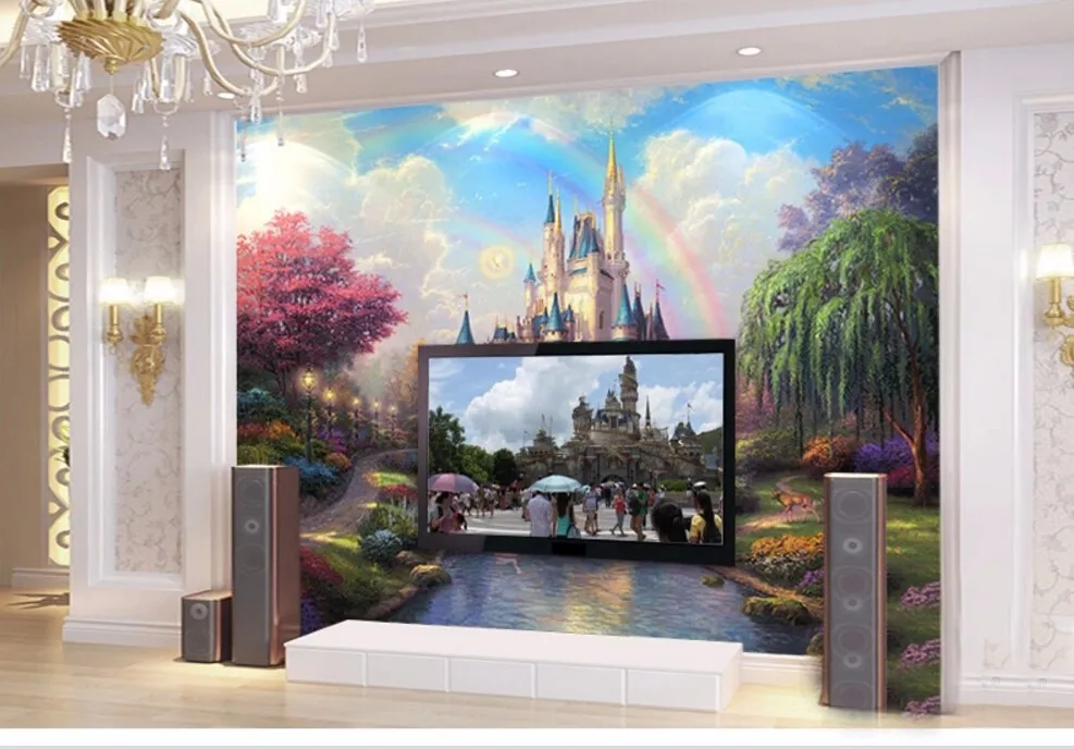 Beibehang papel де parede 3d замок Радуга фото обои семья гостиная комната интерьер обои детская комната обои