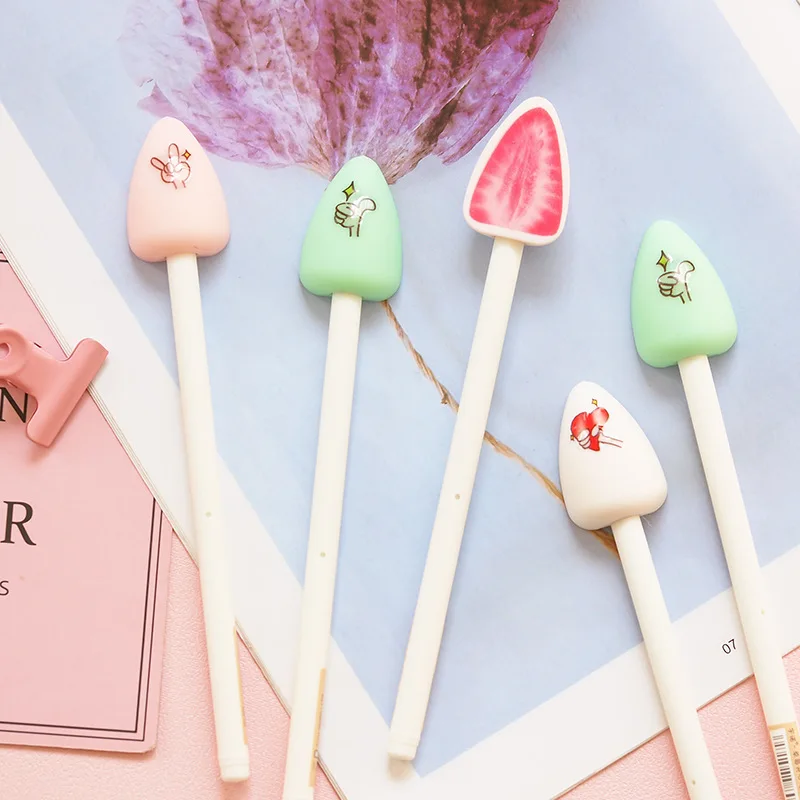 Coloffice Kawaii 2 шт клубника сэндвич гелевая ручка милая девушка сердце подпись Корея