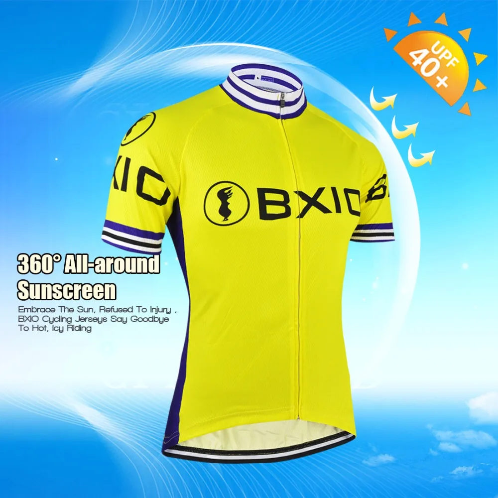 Bxio желтый Велоспорт набор уникальных Дизайн велосипед Костюмы Горячие одежда