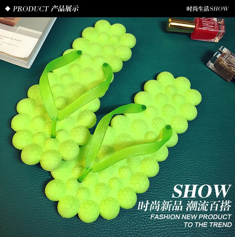 Массажные шлепки Летние вьетнамки женские шлепанцы Новинка массажные сандалии