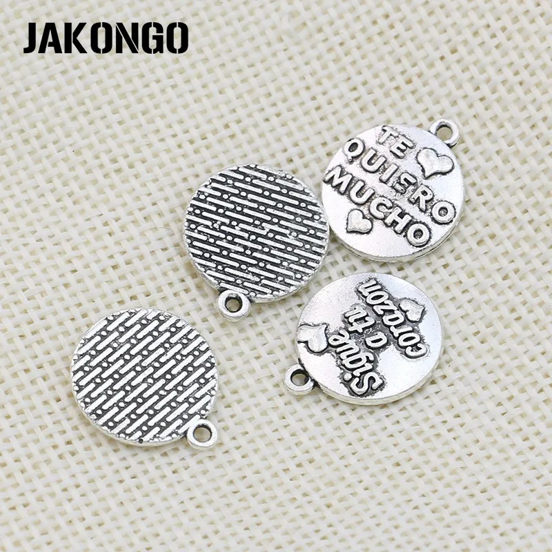 JAKONGO античный посеребренный Love Live your Dream браслеты Подвески Ювелирные изделия