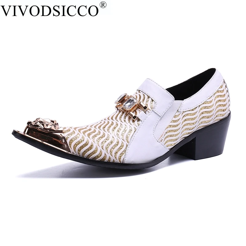 VIVODSICCO/Мужские модельные туфли на высоком каблуке; кожаные свадебные туфли мужские деловые туфли; мужские туфли-оксфорды для работы размера плюс