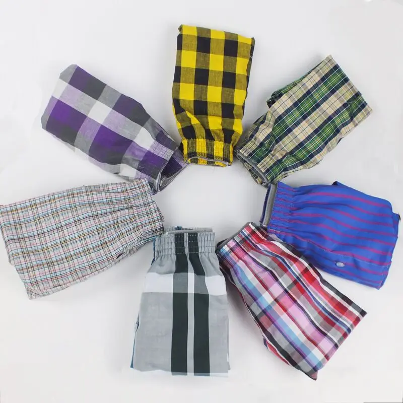 4 шт./лот классический плед нижнее белье хлопок Для мужчин s Мужские Шорты для