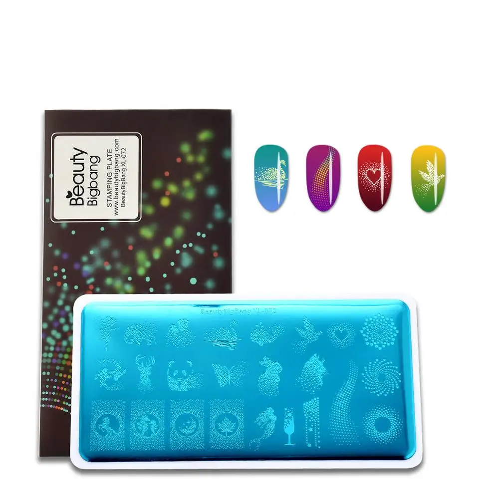 Beautybigbang 6*12 штампованные пластины из нержавеющей стали с милым узором в горошек