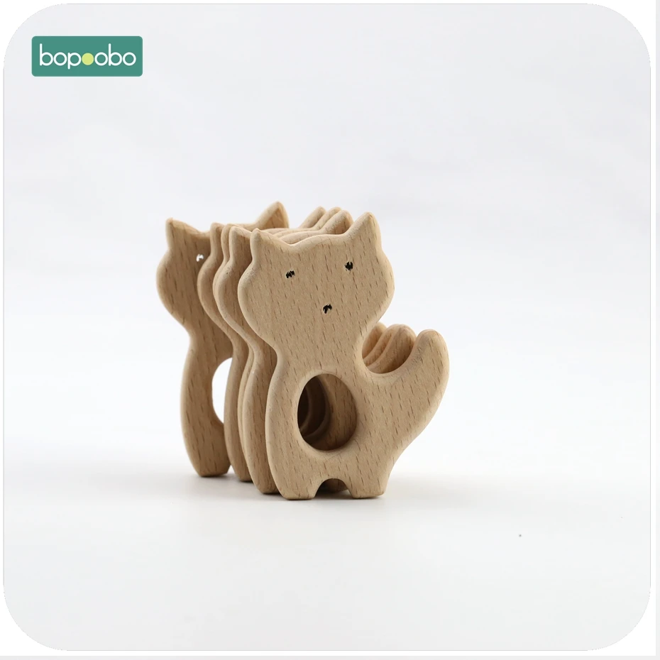 Bopobo, прорезыватель для кормления ребенка, аксессуары из бука и лисы, 1 шт., пищевая сенсорная игрушка, сделай сам, Прорезыватель зубов, ювелирное изделие, подвески, детский Прорезыватель