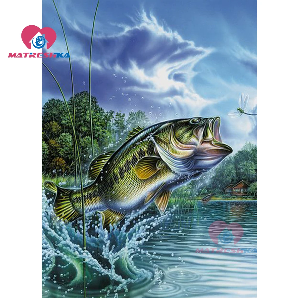 Алмазная вышивка сделай сам распродажа картина 5d рыбалка в море мозаика