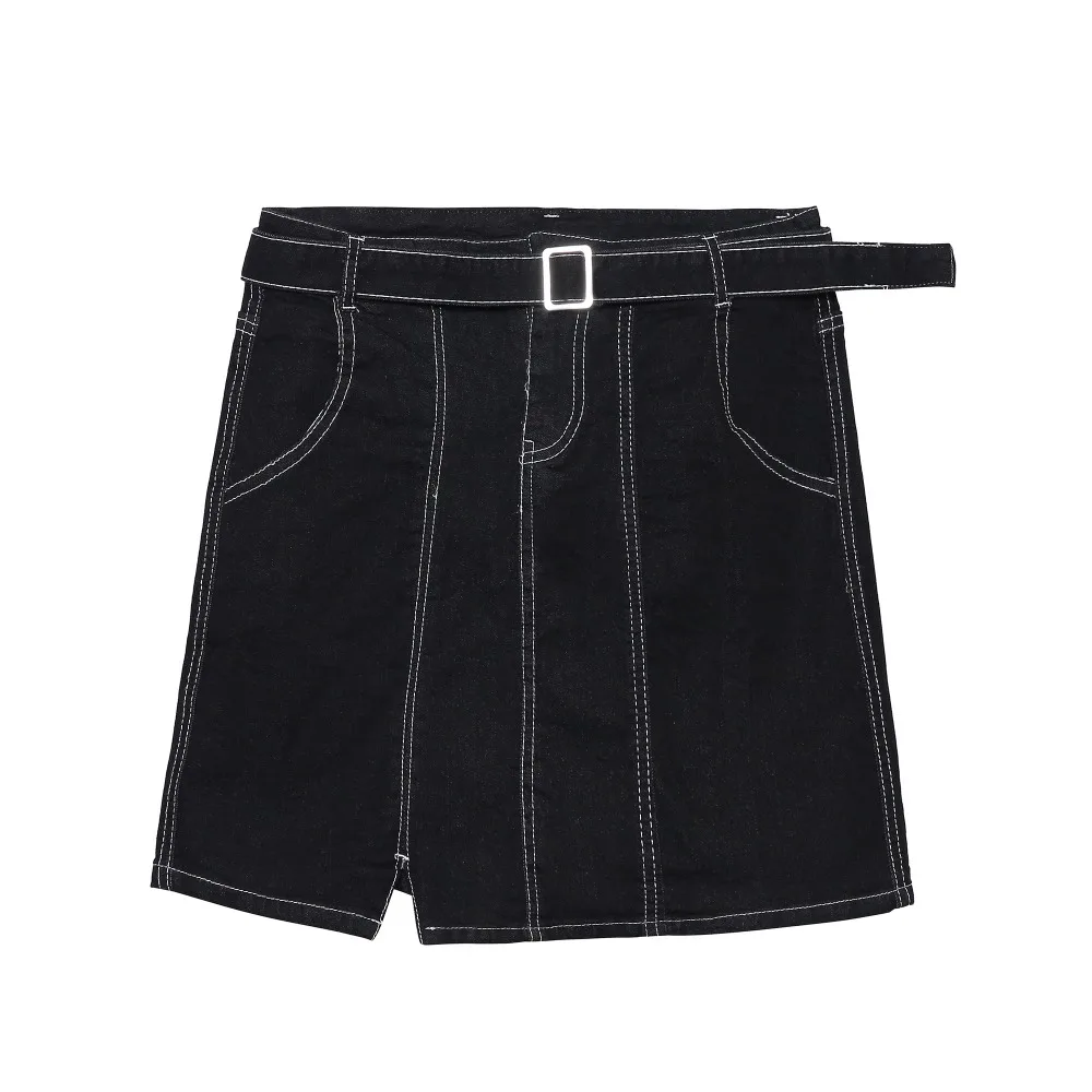 Летняя модная юбка карандаш с высокой талией женская джинсовая карманами и