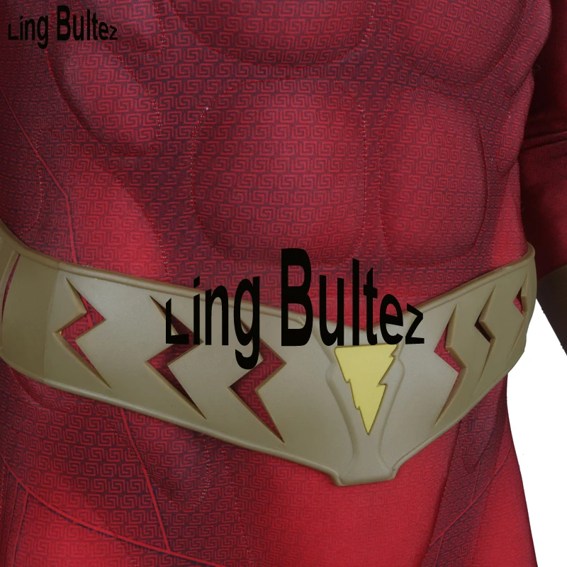 Ling Bultez Высококачественная подкладка для мышц Shazam костюм фильм Shazam Косплей Костюм с поясом для мужчин любой цвет Shazam наряд