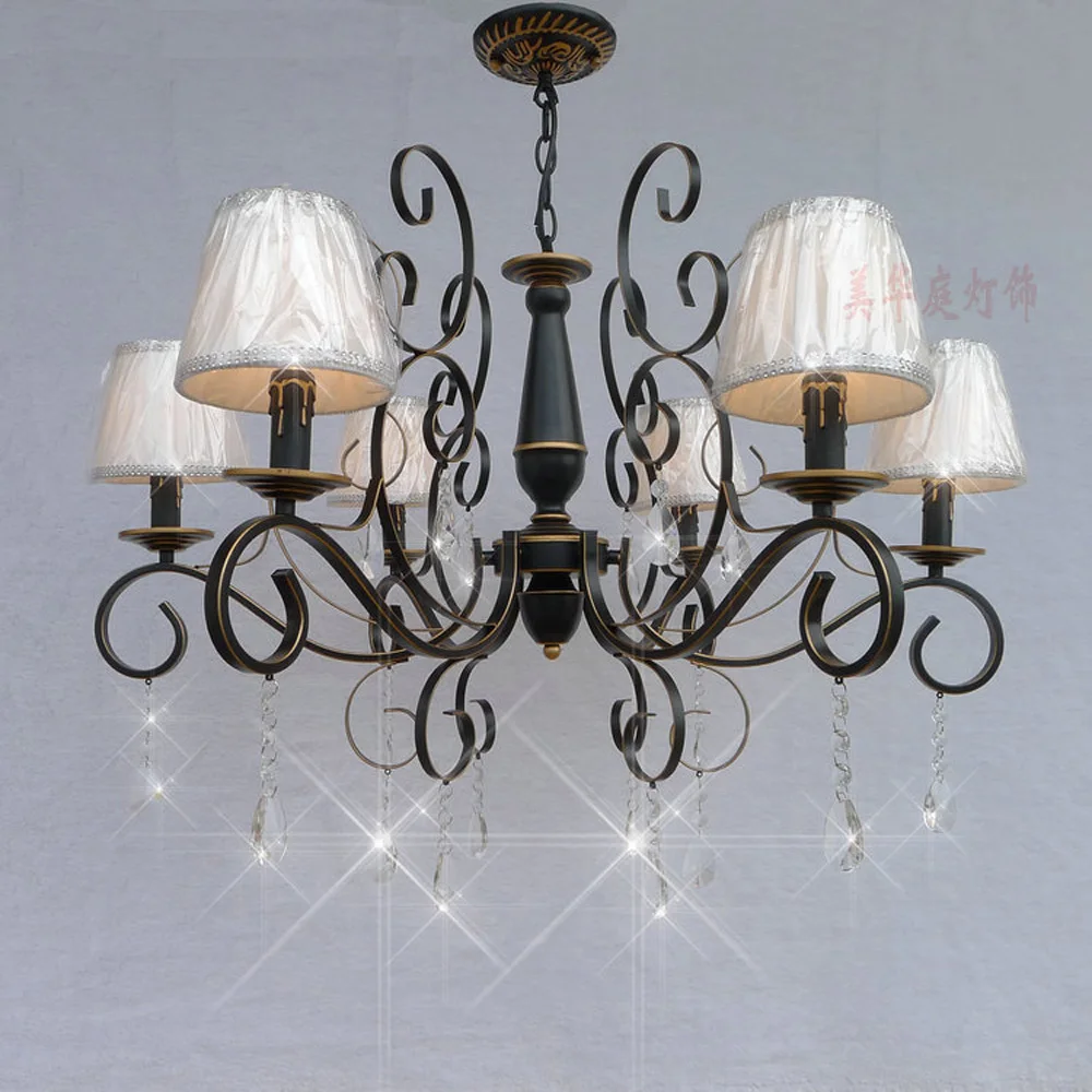 Скандинавская винтажная хрустальная люстра с абажуром 110 В/220 В светодиодная