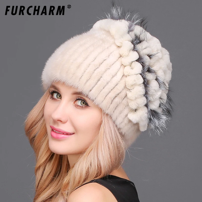 Мех животных очаровательные русская меховая шапка из натуральной норки для