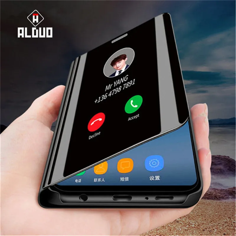 Зеркальный флип-чехол для Samsung S10plus S10 S8 S9 Plus чехол A3 A5 A7 J3 J5 J7 2017 J6 J8 A6 A9 2018 S7 S6 Edge Note 8 9