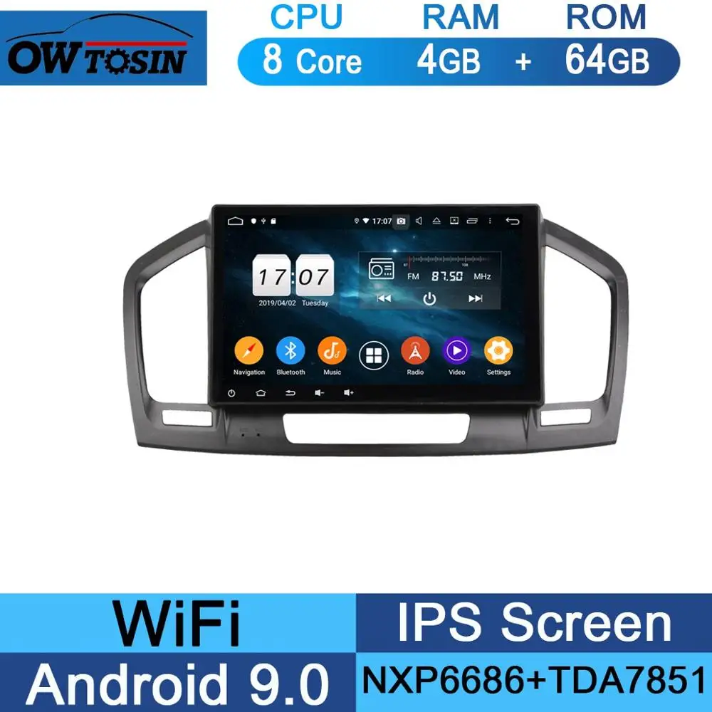 64G 10," 8 Core 4G+ 64G Android 9,0 Автомобильный DVD плеер для Opel Vauxhall Opel Insignia 2008 2009 2010 2011 2012 2013 gps Navi Радио попугай BT - Цвет: 64G