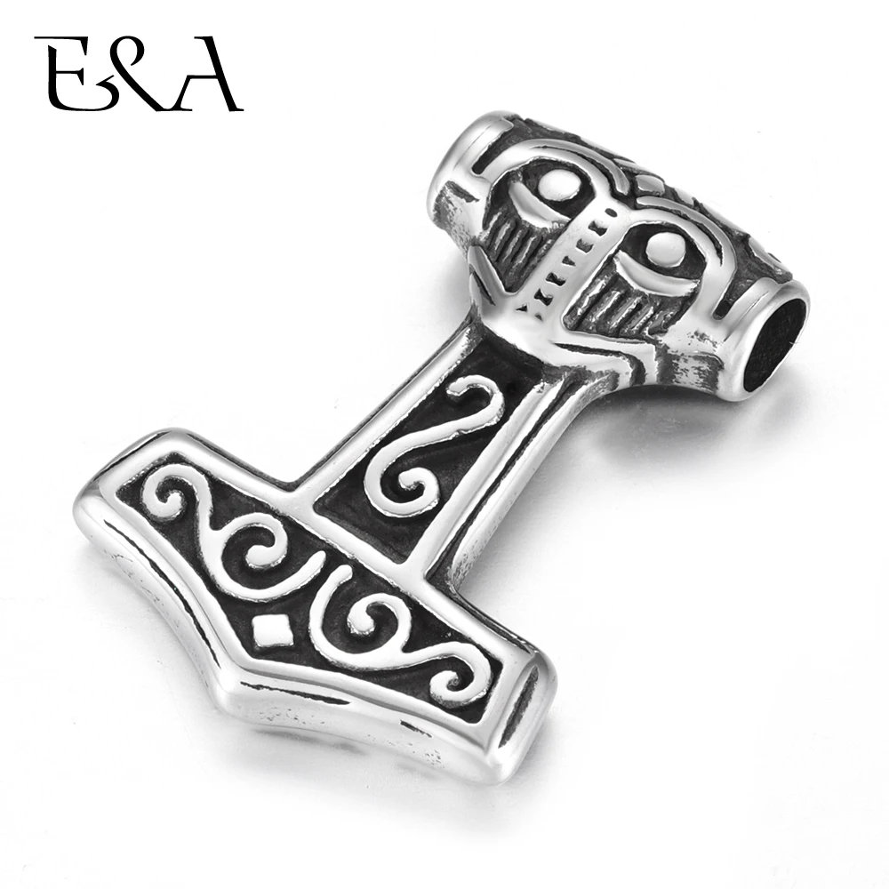 Нержавеющая сталь Viking Thor Hammer подвеска отверстие 4 мм для ожерелья DIY Аксессуары фурнитура для изготовления ювелирных изделий для мужчин Шарм поставки