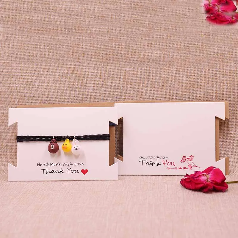 Новый дизайн 200 шт./лот белый и коричневый спасибо зажим для волос карта ювелирных