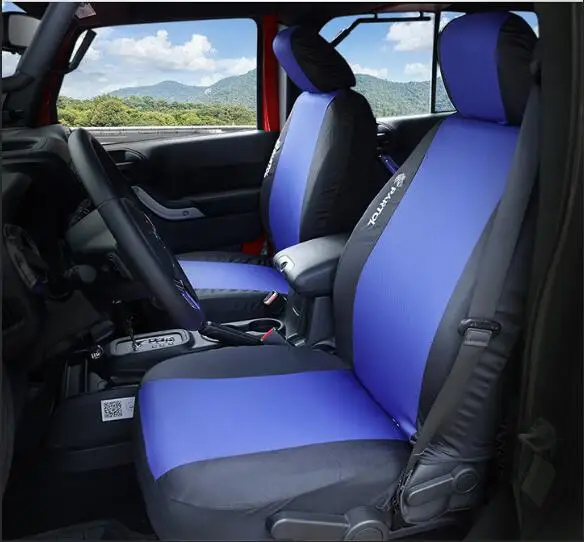 2pcs Blue Front seat Partol автомобильный Стайлинг 2 шт. чехлы для сидений автомобиля Передние чехлы для сидений автомобиля дышащие внутренние аксессуары универсальный протектор для сидений автомобиля - Название цвета: 2pcs Blue Front seat
