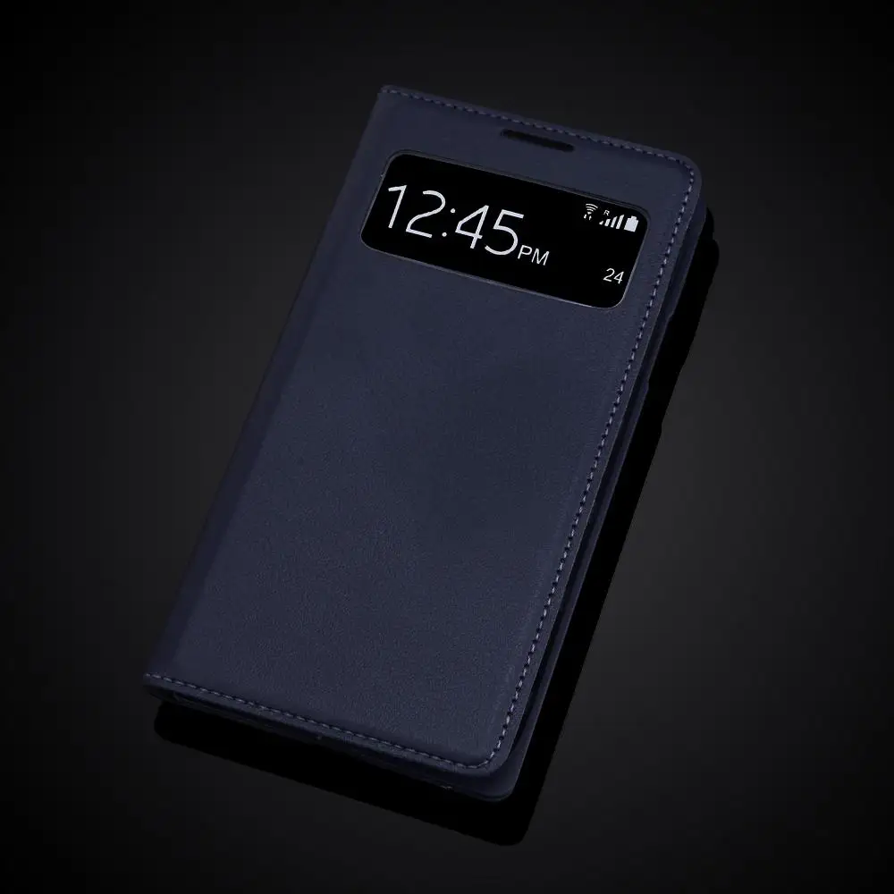 Для samsung Galaxy S4 i9500 I9505 с функцией автоматического сна и пробуждения тонкий кожаный чехол с откидывающейся крышкой с окошком для просмотра