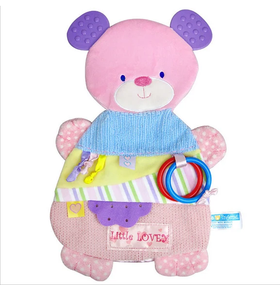 Bear rattle Мягкая детская кроватка кровать коляска спиральная игрушка текстурированная Мобильная погремушка Висячие животные плюшевые игрушки Новорожденные Обучающие автокресла полотенце - Цвет: Bear rattle