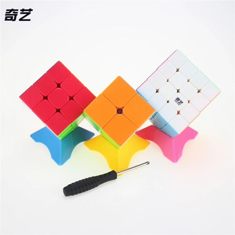 

QiYi 2x2x2 3x3x3 4x4x4 1Set/3pcs Magic Cube Competition Puzzle Cubes Toys For Children Kids cubo stickerless Matte cube