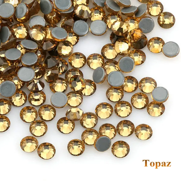 topaz Супер качество SS16 SS30 SS20 стразы горячей фиксации предлагает много цветов для платья, ювелирных изделий, аксессуаров украшения DIY для свадьбы - Цвет: topaz