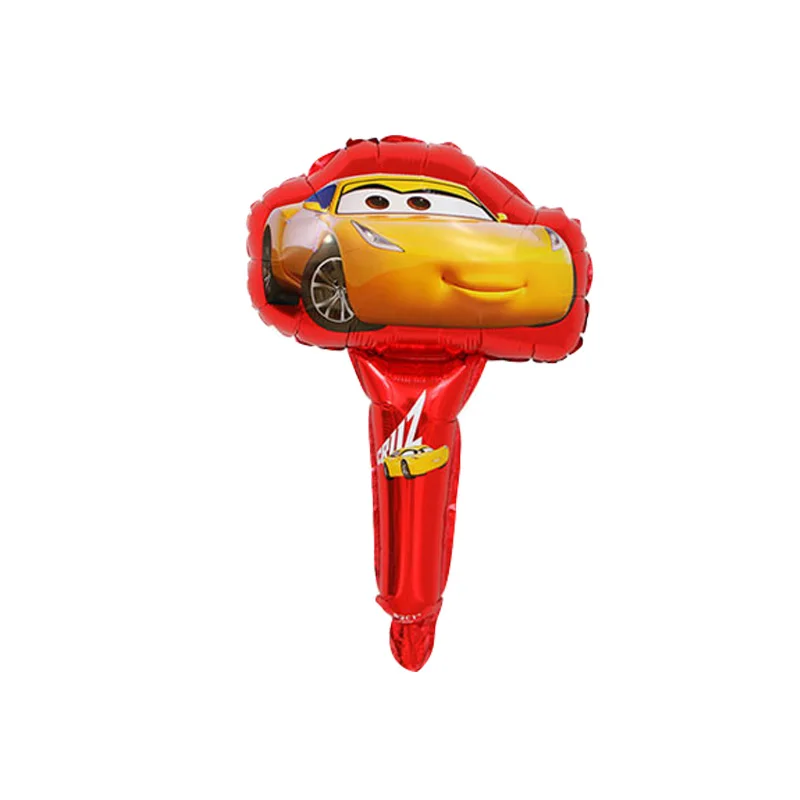 HS00401yellow red 50 шт. Маккуин ручные воздушные шарики из фольги на палочке Дисней автомобиль globos День Рождения украшения детские игрушки воздушный шар детский душ мальчик мяч - Цвет: HS00401yellow red