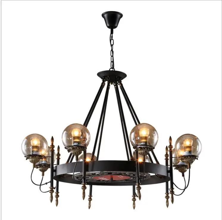 구매 L 미국 복고풍 산업 스타일 연철 샹들리에, 개성 있는 크리에이티브 레스토랑 카페 바 테이블 유리 샹들리에 구매 L 미국 복고풍 산업 스타일 연철 샹들리에, 개성 있는 크리에이티브 레스토랑 카페 바 테이블 유리 샹들리에