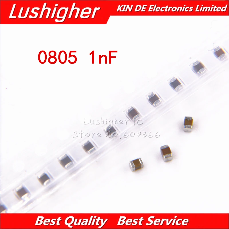 100 шт. керамические конденсаторы 0805 1nf 102K 100V 102 X7R 10% SMD|Конденсаторы| |