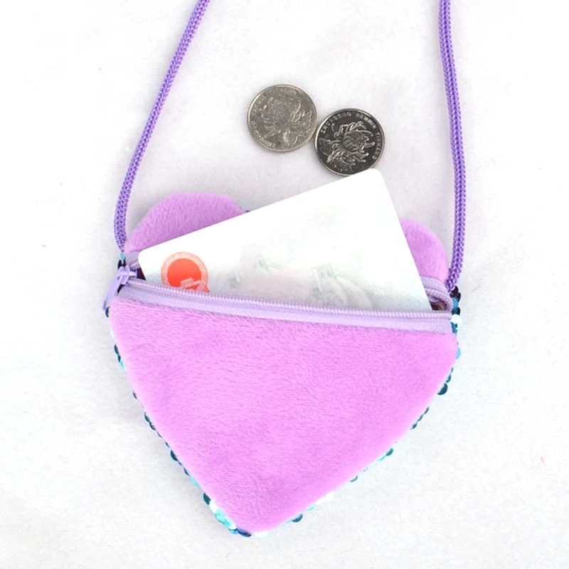 1 шт. Детская сумочка с блестками в форме сердца на молнии для маленьких девочек