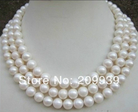 

10-11MM 52" NATURAL PERFECT SOUTH SEA WHITE PEARL NECKLACE CLASP
