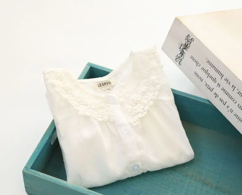 Новое поступление весенние белые блузки с вышивкой для маленьких девочек