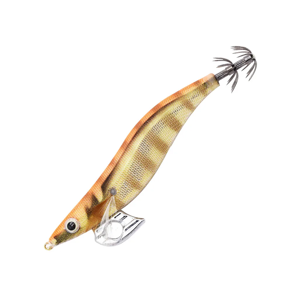 SW 1 пьезы ZS anzuelos de pesca de segnuelo duro camarones luminosos de calamar - Цвет: Цвет: желтый