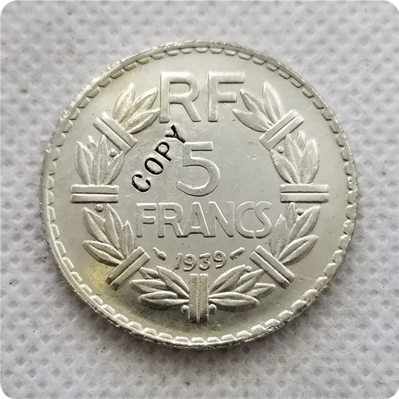 1936 1937 1939 Франция 5 франков никелевая монета копия памятных монет-копия монет