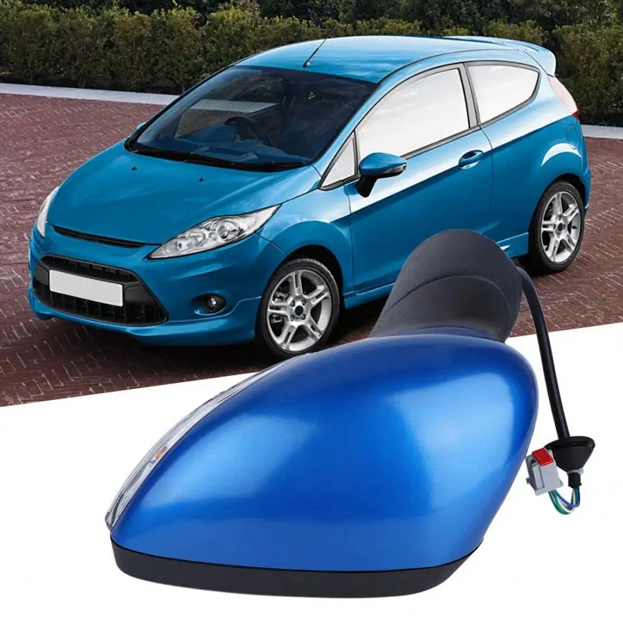 Left Vice Driving Wing Door Electric Rear View Mirror Assembly Blue Fit for Ford Fiesta MK7 FROM 2008-2012