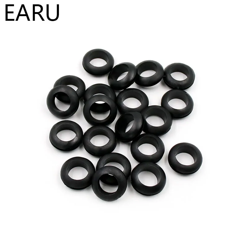 

10Pcs Double Sided Armature Wire Rubber Grommets Ring Black 30mm