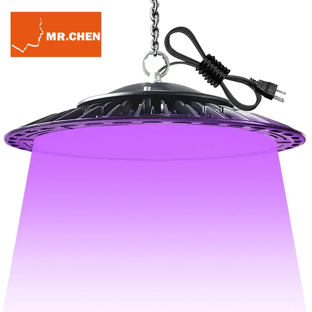 365nm стерилизация UFO УФ светодиодный светильник High Bay черный потолочный вечерние