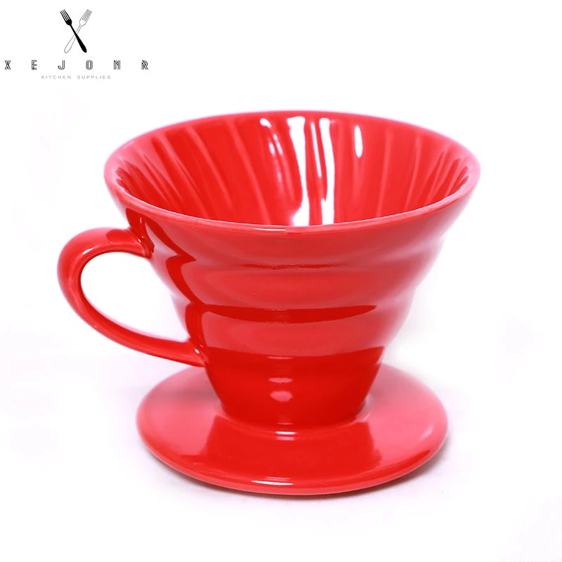 XEJONR кофе фильтровальные чаши керамика ручка посуда 3 вида цветов Перманентный - Фото №1