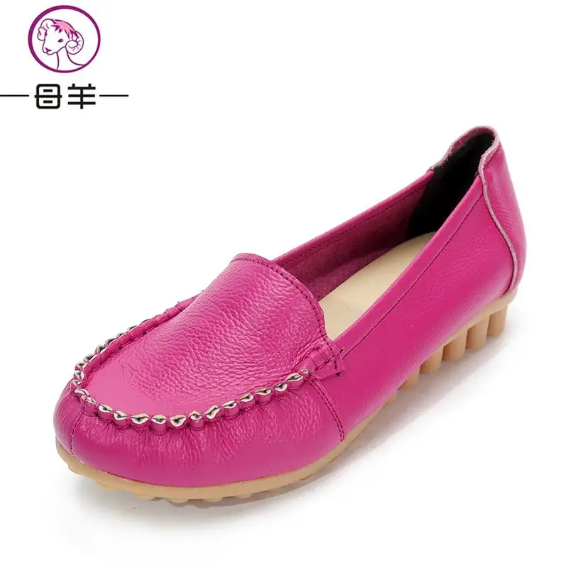 MUYANG Plus Size(35-42) 2018 Shoes Woman Genuine Leather Women 5 Colors Loafers Women's Flat Fashion Flats | Обувь