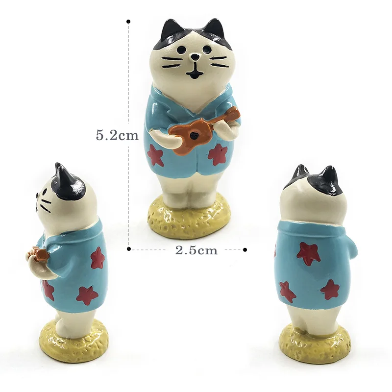 Японская статуэтка в виде черного медведя и кота миниатюрная Фея для дома сада