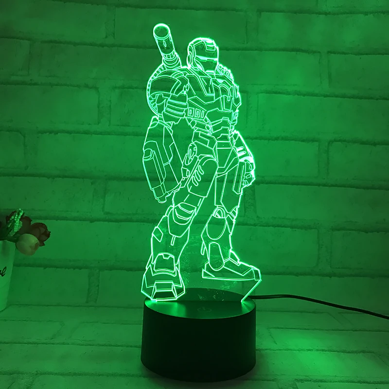 HAIXIANG красочный Железный человек 3D настольная лампа Luminaria светодиодные ночники