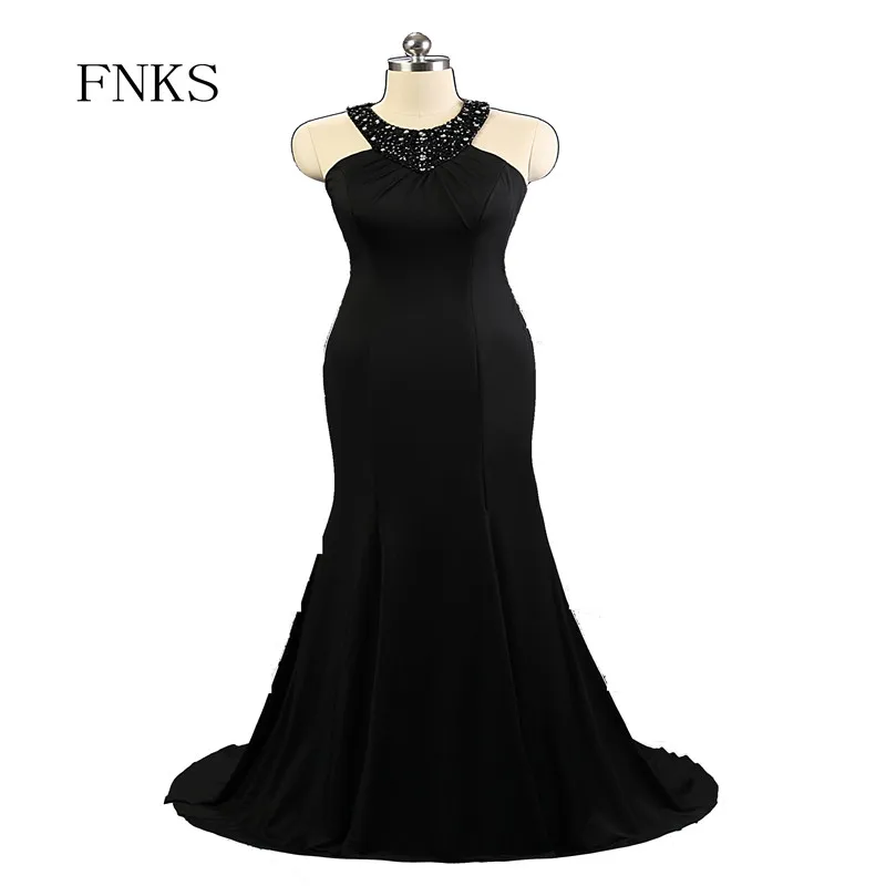 Черный Холтер с плеча для матери невесты платья Бисероплетение блестками платье