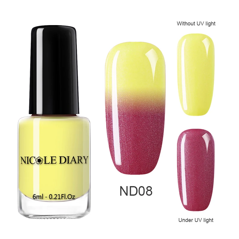Light Sensitive 08 NICOLE DIARY голографический лак для ногтей тепловой блеск Хамелеон Температура Изменение цвета маникюрный лак градиентный лак для ногтей - Цвет: Light Sensitive 08