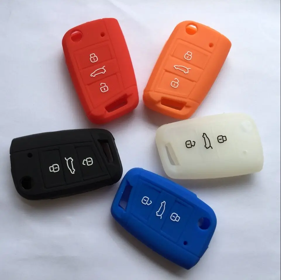 Силиконовый чехол книжка для ключей VW Golf 7 GTI MK7 Lamando Touran L 3 Button SKODA Octavia a7 Sportsvan|silicone