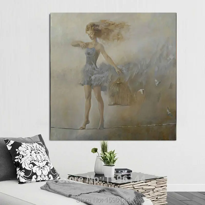 

Impression Figures Oil Painting Canvas Hand painted Acrobatic performance Fashion Girl Ultra Modern Wall Art Picture Home decor